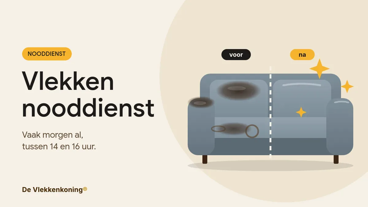 Vlekken nooddienst: je bank met spoed laten reinigen, vaak morgen al